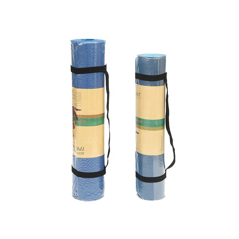 FITA 6 mm Custom LOGO Pure Color Low Price Gymnastics Exercise 6mm Thick Wholesale Carrying Straps TPE Yoga Mat With Carrying