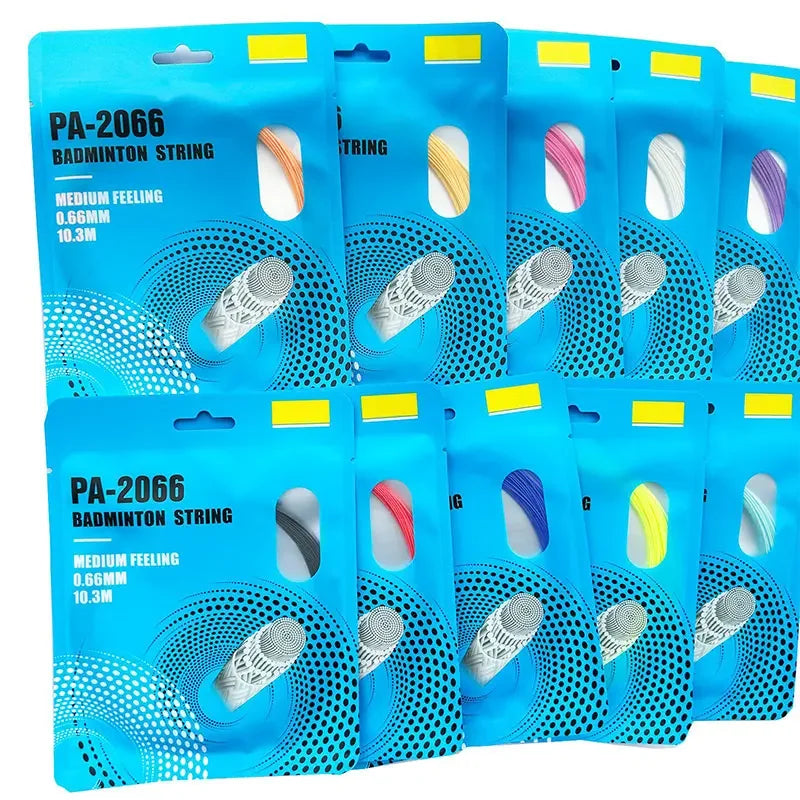 Youth Training Badminton Racket Spare String Durable 0.66mm Diameter Nylon Material Colorful 10m Long String