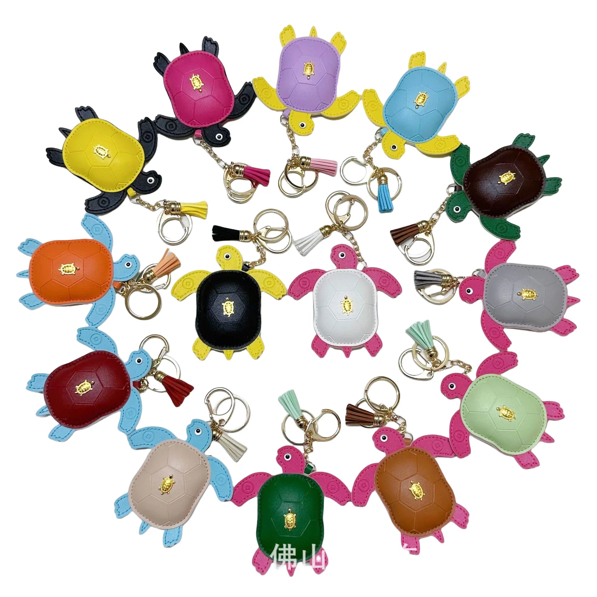 Fashionable Turtle PU leather keychains bag pendant celebrity style versatile car keychain