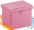 Shipping From the U.S. Fireproof Footstool Folding Cube Ottoman Storage Stool with Lock Suitable for Home Living Room Furniture