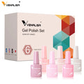 6PCS/Kit Venalisa Gel Nail Polish DIY Manicure Starter Kit OEM Private Pink Color Nail Gel Polish Lacquer Varnish Starter Kit