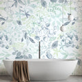 Made in Germany Photo Wallpaper Murals Flowers Blue Green White Non Woven Vinyl Wall Mural Leaves for Hotel Bulk - 280 x 159 m