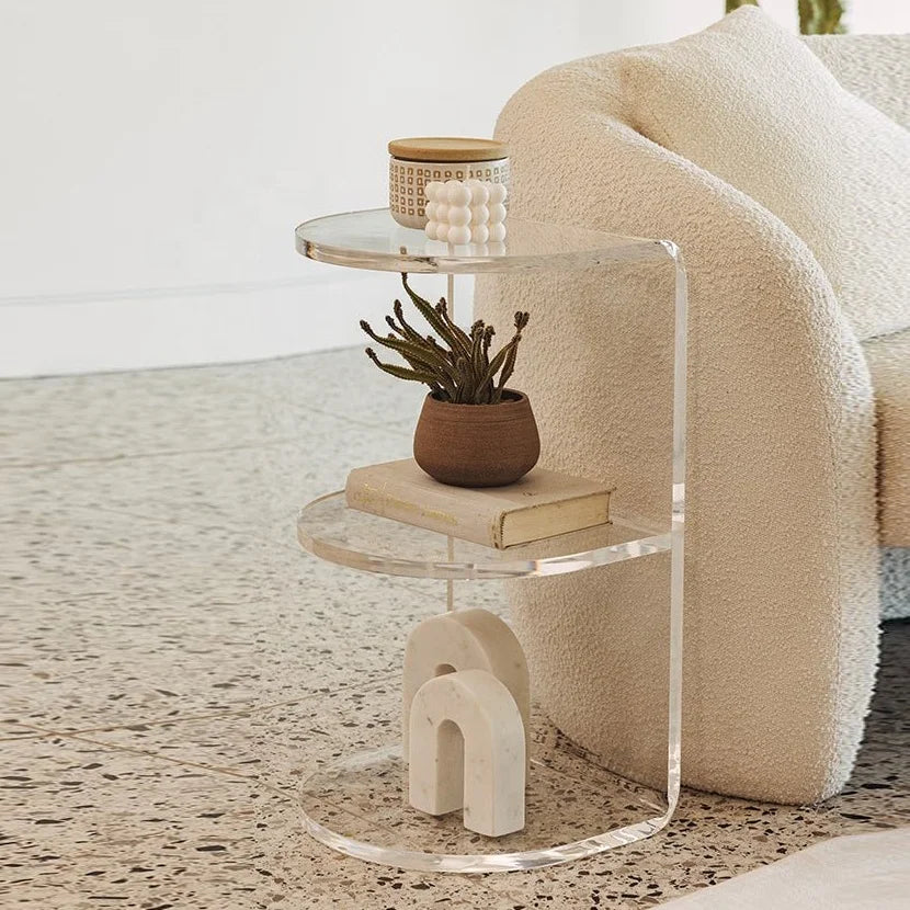 Manufacturer Factory OEM Customized Modern clear End Table Bedside Table Acrylic Side Table