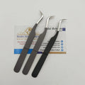 Precision Fiber Tip Curved Eyelash Tweezers for Lash Extensions Anti-Slip Fiber Tip Tweezers for Volume Lash