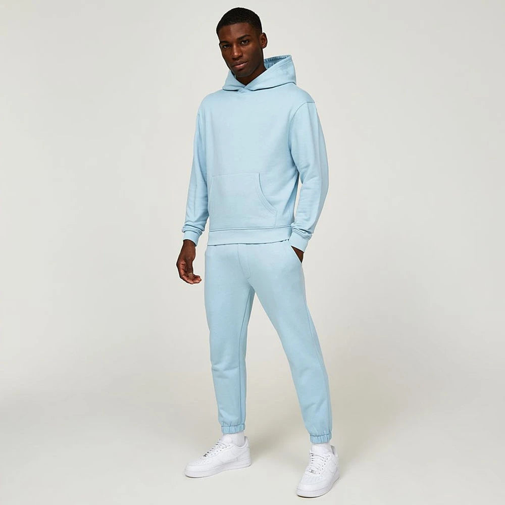 Men's Sportswear Hoodie Tracksuit Plus Size 100% Cotton Custom Logo Printed Breathable Lightweight OEM 2025