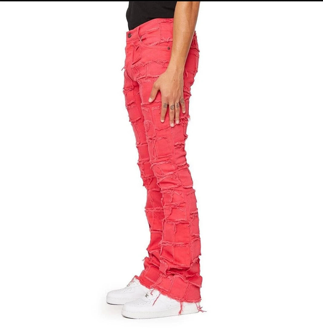 NEW Washed Damaged Street Wear Custom Flare Stacked Denim Ripped Jeans Men Wholesale Rate OEM Breathable Cheap Price Breathable