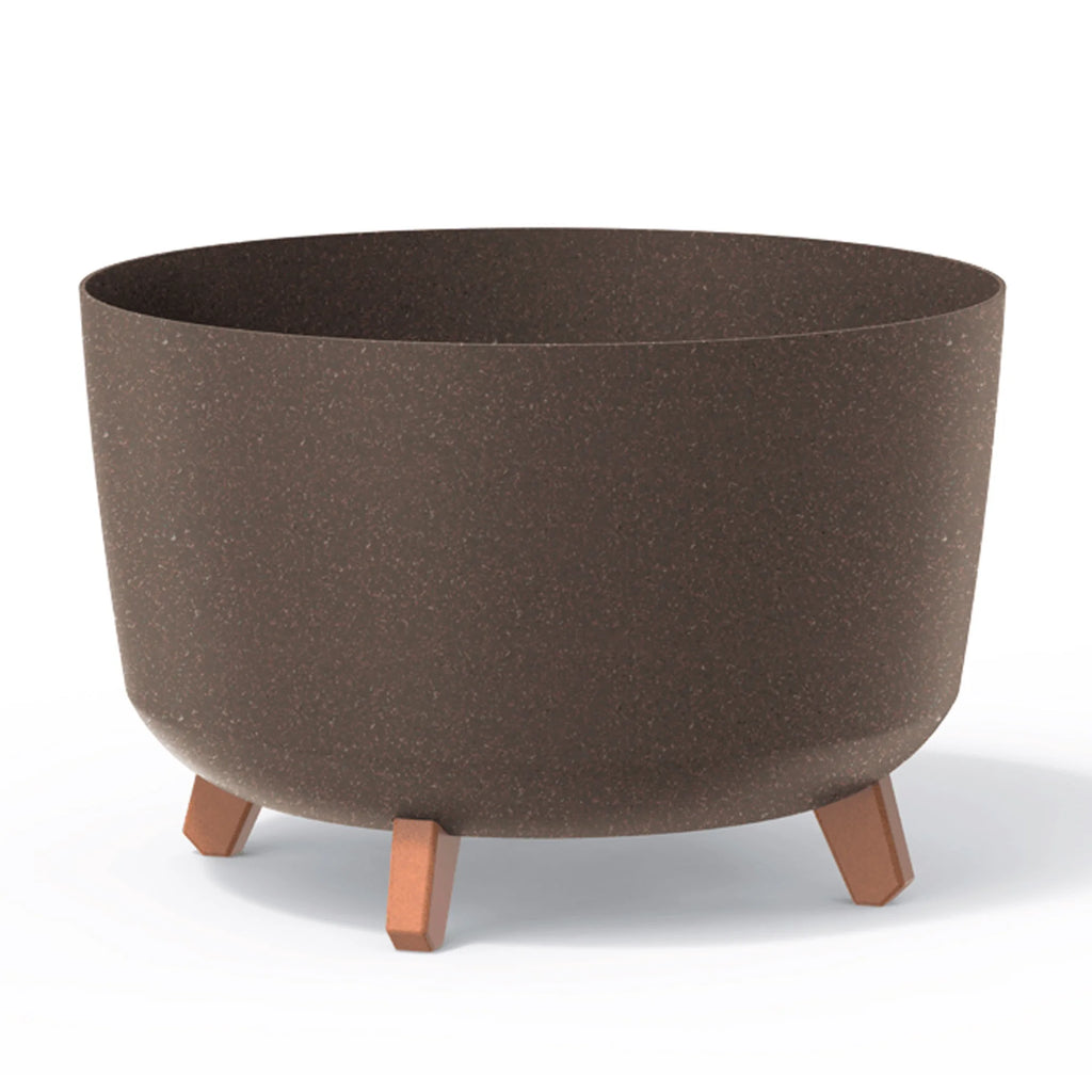 Brown flower pot without reservoir GRACIA collection 39 x 39 x 25.7 cm capacity of 21.5 L.