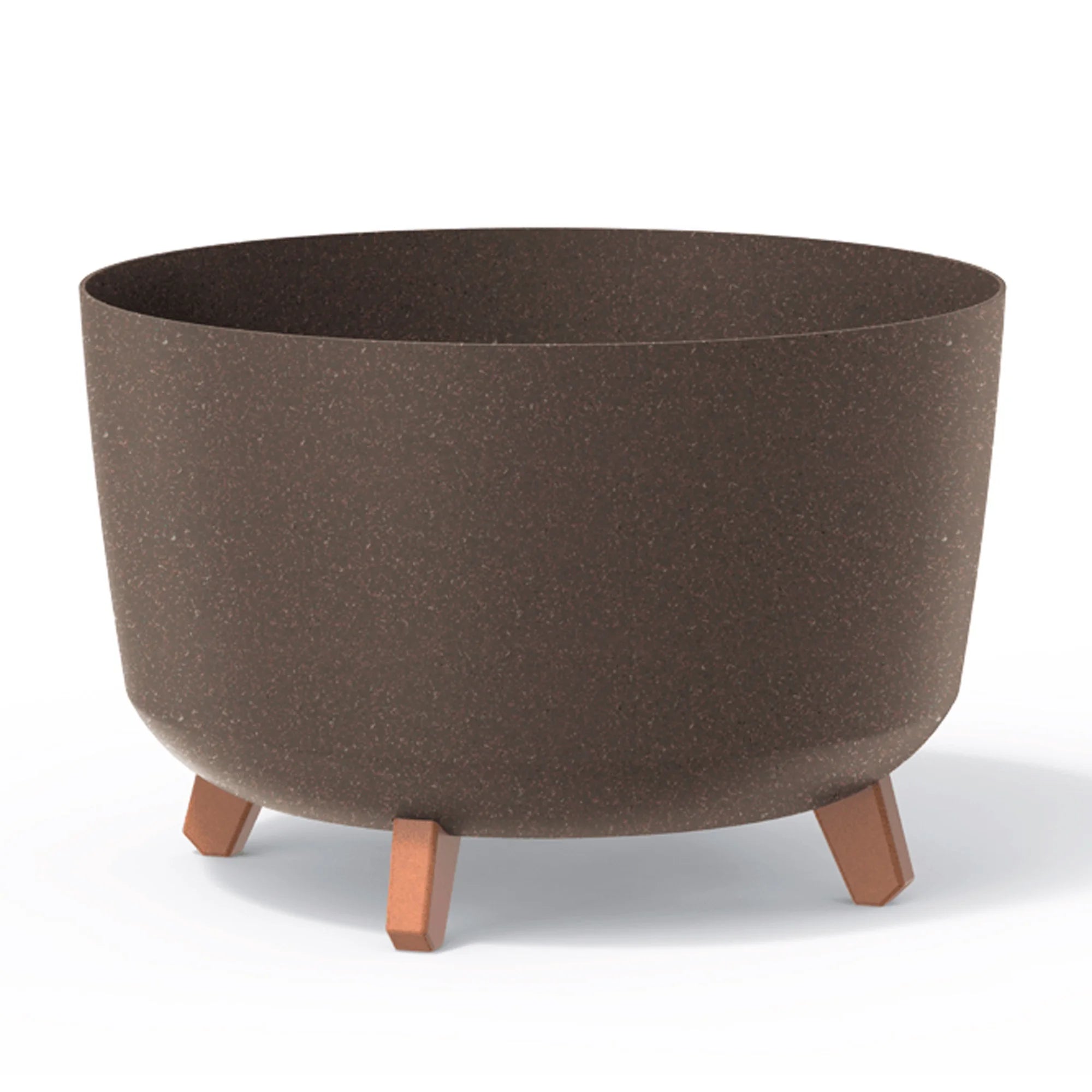 Brown flower pot without reservoir GRACIA collection 39 x 39 x 25.7 cm capacity of 21.5 L.
