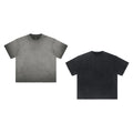 LOW MOQ 250gsm SPRAY Acid Washed Abrasion Oversize Vintage T-Shirt Oversized Plus Size Graphic Print Logo T Shirt