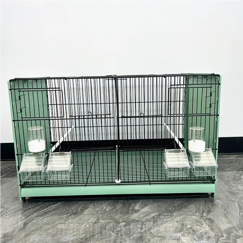 Large Iron Multi-layer Bird Breeding Cage Plastic Tray-Movable Universal Wheels Modular Expandable No Need Replace Long-Term Use