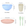 Wheat Straw Dinnerware Sets Plates Bowls Cups SetsUnbreakable Lightweight Plastic Camping DinnerwareMicrowave Dishwasher Safe