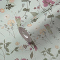 Made Germany Non Woven Vinyl Wallpaper Floral Green Violet Yellow 1005x053m Abrasion-Resistant Light Living Room Kitchen