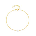CANNER Gold Simple S925 Sterling Silver Pearl Fashion Zircon Bracelets for Women