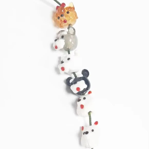Handmade Artistic Glass Animal-Shaped Beads for 15-20cm Premium Taiwan Chien Keng Ornament Craft