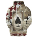 Premium Retro Poker Pattern 3D Printing Men's Pullover Hoodies Sweatshirt Fashion Autumn Casual Street Sports Men's Pullover