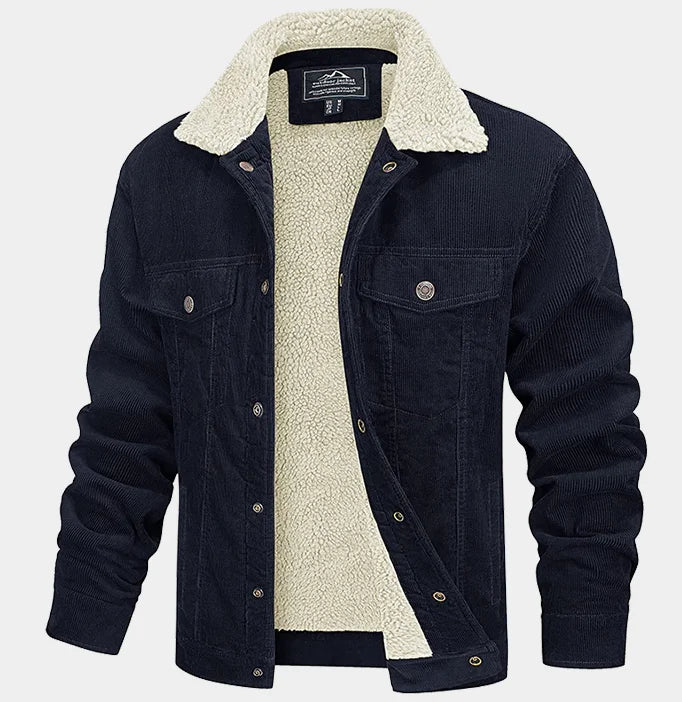 OEM Garment Manufacture  Fleece Lining Winter Vintage Sherpa Jackets  Thicken Windbrekaer Mens Corduroy Jackets