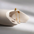 Jewelry Gift Item for Women Fashion Dangle Earring ZIRCON Chain Drop Stud Earrings 18K Gold Plated Stainless Steel