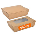OEM Custom Eco-Friendly 900ml Kraft Paper Multi-Compartment Disposable Food Folders Matt Lamination for Sushi Snacks Custom Size