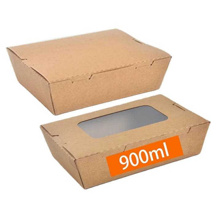OEM Custom Eco-Friendly 900ml Kraft Paper Multi-Compartment Disposable Food Folders Matt Lamination for Sushi Snacks Custom Size