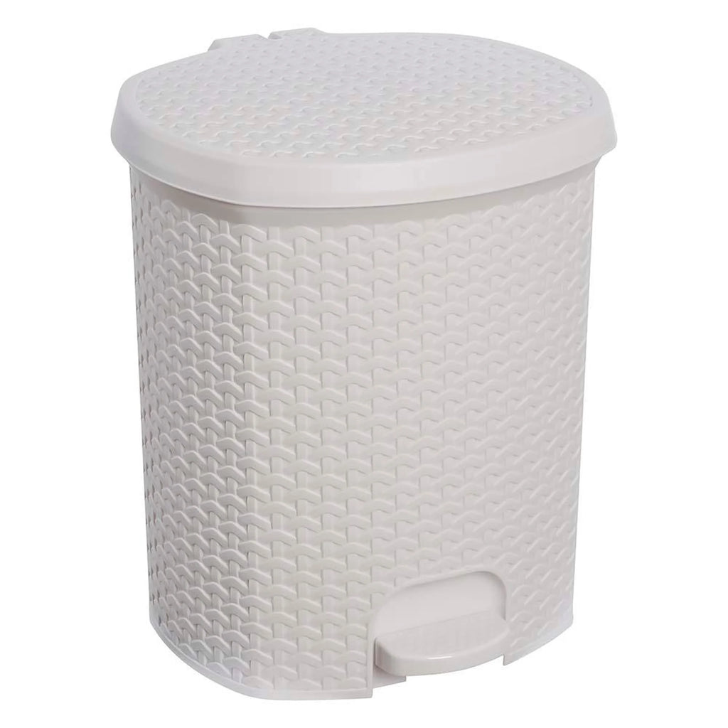 Multipurpose waste bin/bin with lid rattan design 21L capacity size 33.5x34.5x39.2 Nordic white color
