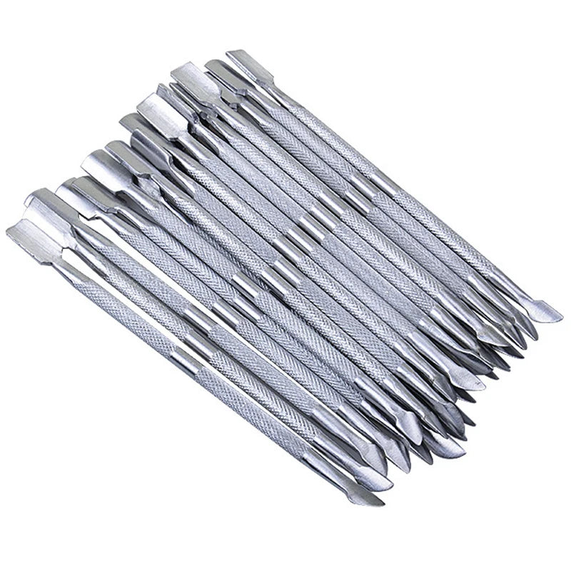 Top Sale 2025 Beauty Instruments Wholesale Nail Art Spoon Pusher Manicure Tool Stainless Steel Cuticle Pusher