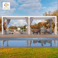 Custom Color 6x4 Electric Roof Pergola Outdoor Louvers Garden Balcony SunShade Aluminum Louvre Motorized Eco-Friendly Waterproof