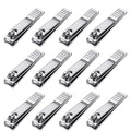 12-Piece Stainless Steel Nail Clipper Set Fingernails and Toenail Cutter for Women Men Babies (Black)