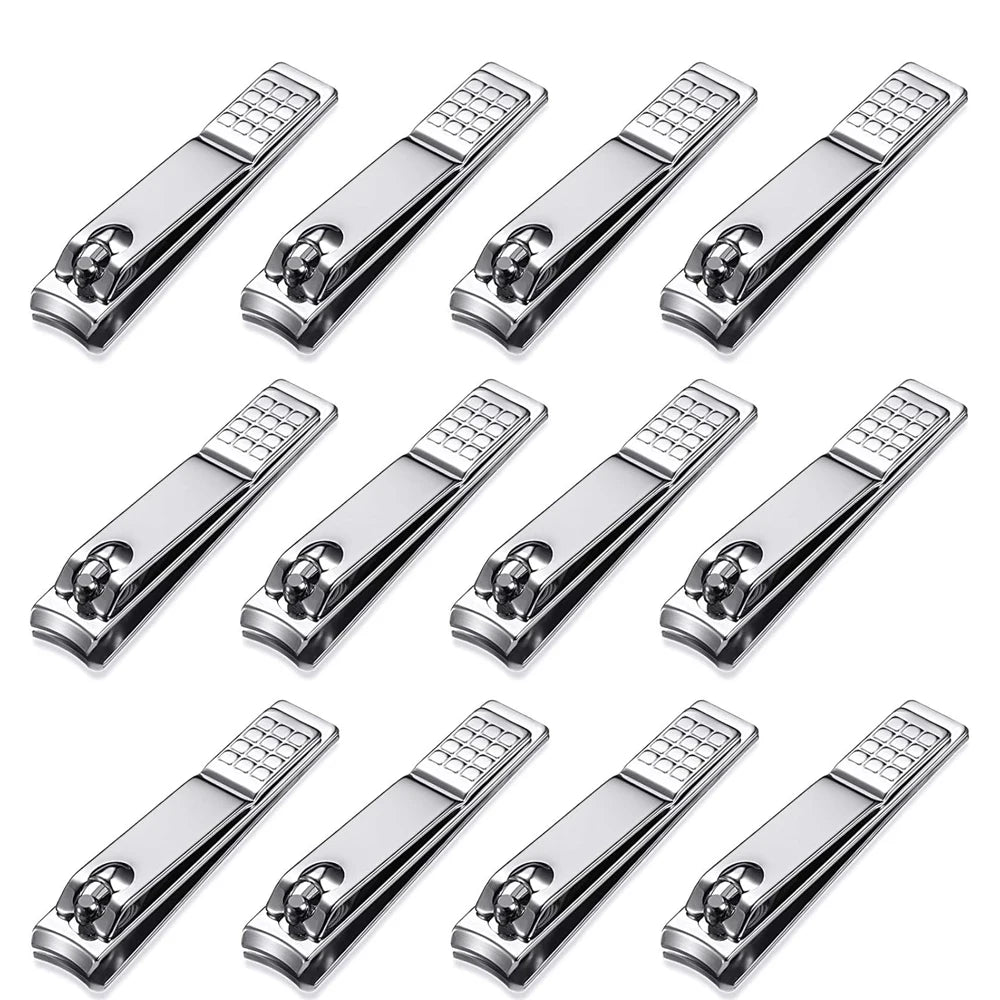 12-Piece Stainless Steel Nail Clipper Set Fingernails and Toenail Cutter for Women Men Babies (Black)