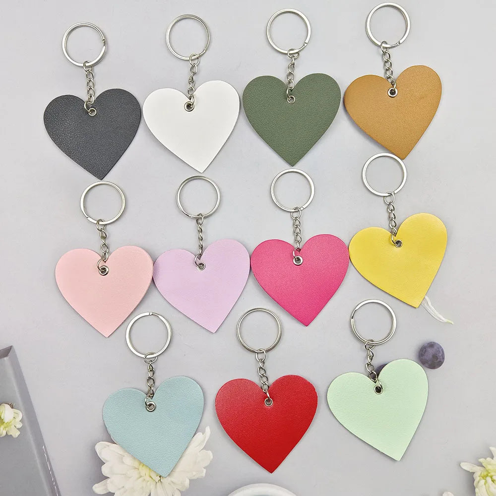 2025 Handbag Backpack Pendant Decoration PU Leather Keychain Heart Shape Keyring Leather Heart Keychain MegaBDM
