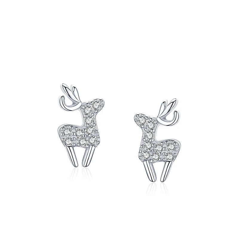 Factory Custom Fashion Trendy Earrings 925 Silver Classic Elk Cubic Zirconia Women's Earrings