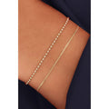 Azuris 925 Sterling Silver Ball Chain and Gourmet Bracelet