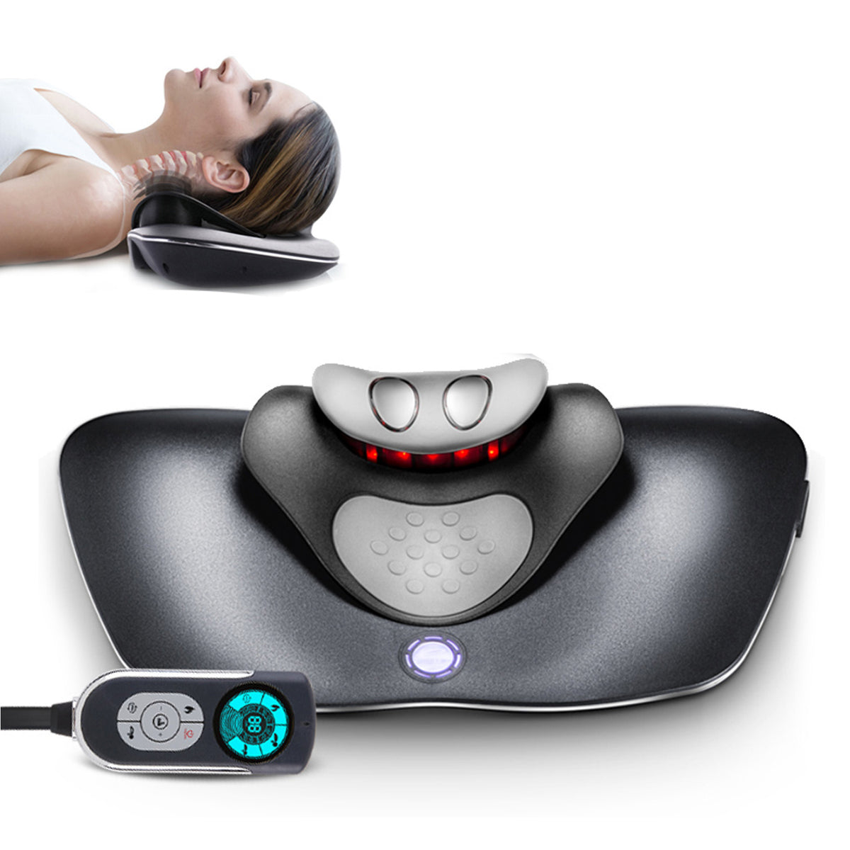 Alphay Home Use Electronic Massager Physical Therapy Equipment for Body Relief Neck Back Pain Massage Pillow MegaBDM
