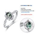 R004850-L 925 Silver Jewelry Retro Grass Agate Open Ring Gold Plated Round Shape Natural Green Moss Agate Ring for Women
