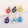 QIKU Wholesale Trending Pear Shape Glaze Multi Eye of Evil Fruits Cute Minimalist Pendant Charm for Jewelry Necklace Making