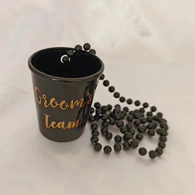 JUXINDA Transparent Plastic Beaded Chain Shot Glass: Perfect for Birthdays Weddings Bachelorette Parties MegaBDM