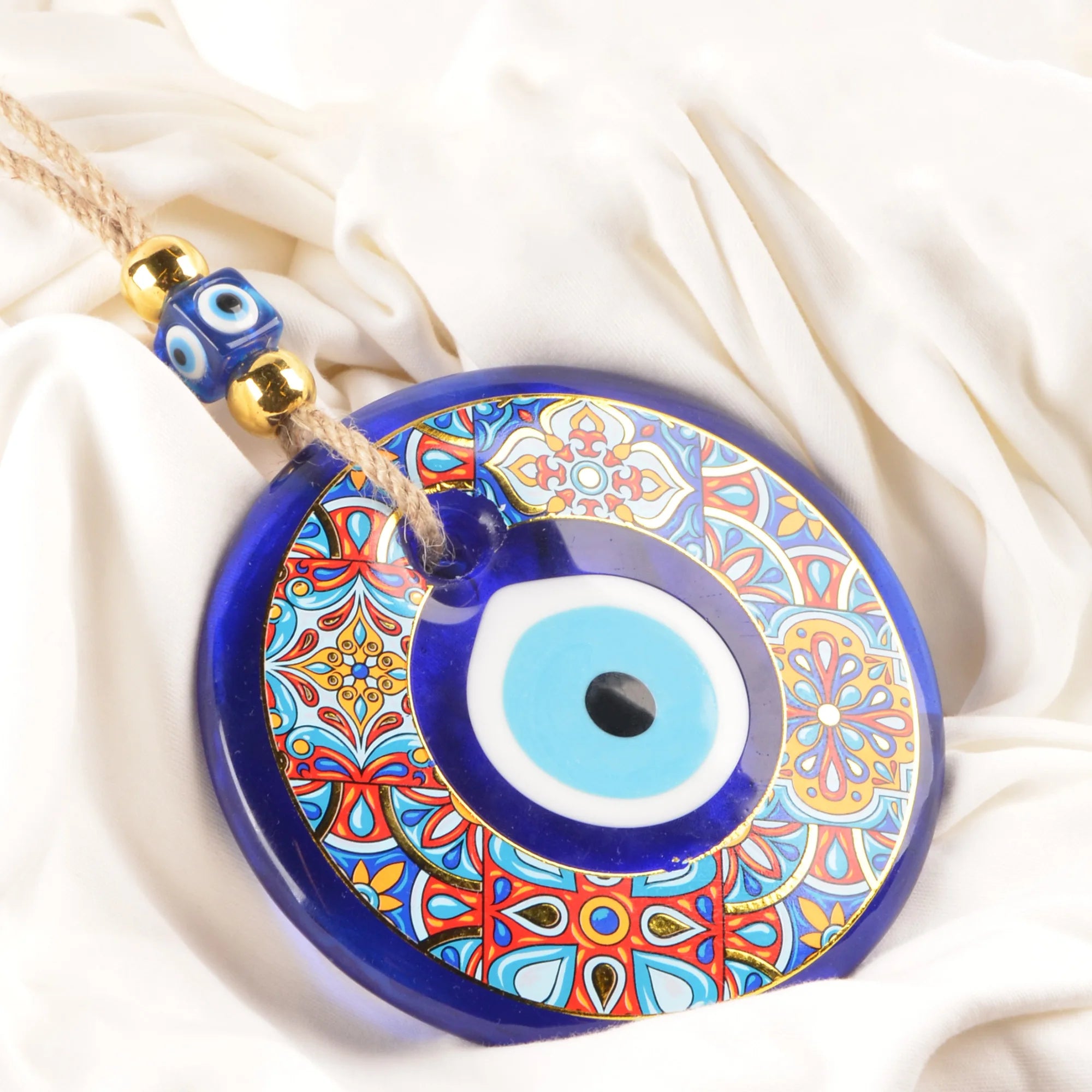Handmade Evil Eye Wall Hanging 13cm Nazar Boncugu Good Luck Charming Glass Art Decor for Housewarming Gifts TM1003