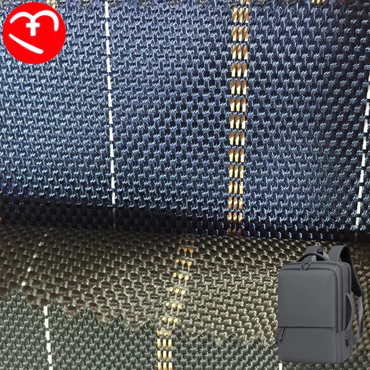 Factory Direct Sales 1680d Polyester Oxford Fabric Three-Color Vertical Striped Cloth Tear-Resistant Waterproof for Luggage Tent