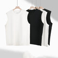 China Bangladesh Factory OEM Customized Logo Embroidery Men 350G Heavyweight Pure Cotton Sleeveless Loose Fit O Neck T Shirt