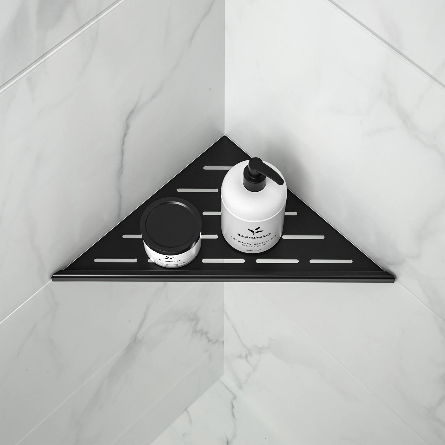 RTS 10 Inch Matte Black Stainless Steel Recessed Corner Shelf Modern Design No Drilling Required for Bathroom USA Stock