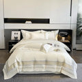 OEM/ODM High-end Hotel Quality Bed Linen White 4-Piece 100% Cotton Embroidery Thread Count Bed Sheet Fabric Density Bedding Set MegaBDM