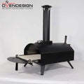 Fast Dispatch Black Dome Sliding Drawer Outdoor Pizza Oven Pellet Fired Steel Metal Portable Foldable Legs 33x33cm Cooking Area