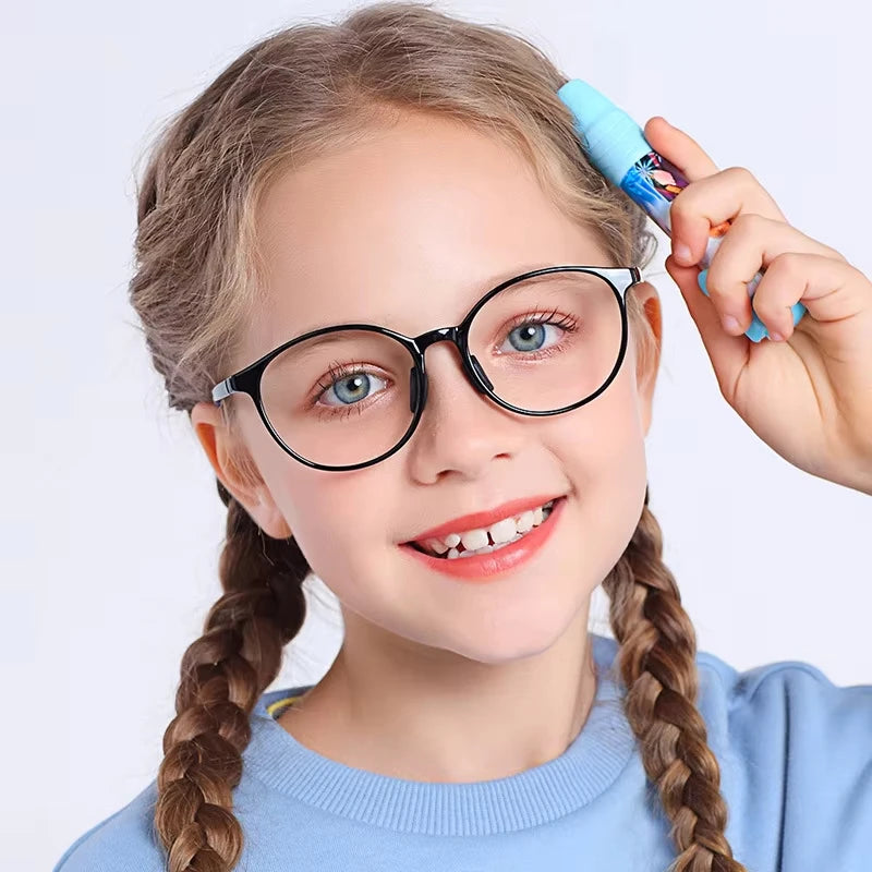 2025 Logo Custom Fashion Round TR90 Frame Kids Computer Glasses Blue Light Blocking Children Glasses