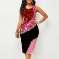 2025 European and American Cross-border Party Round-neck Sleeveless Dress Fashionable Printed Multi-color Evening Dress
