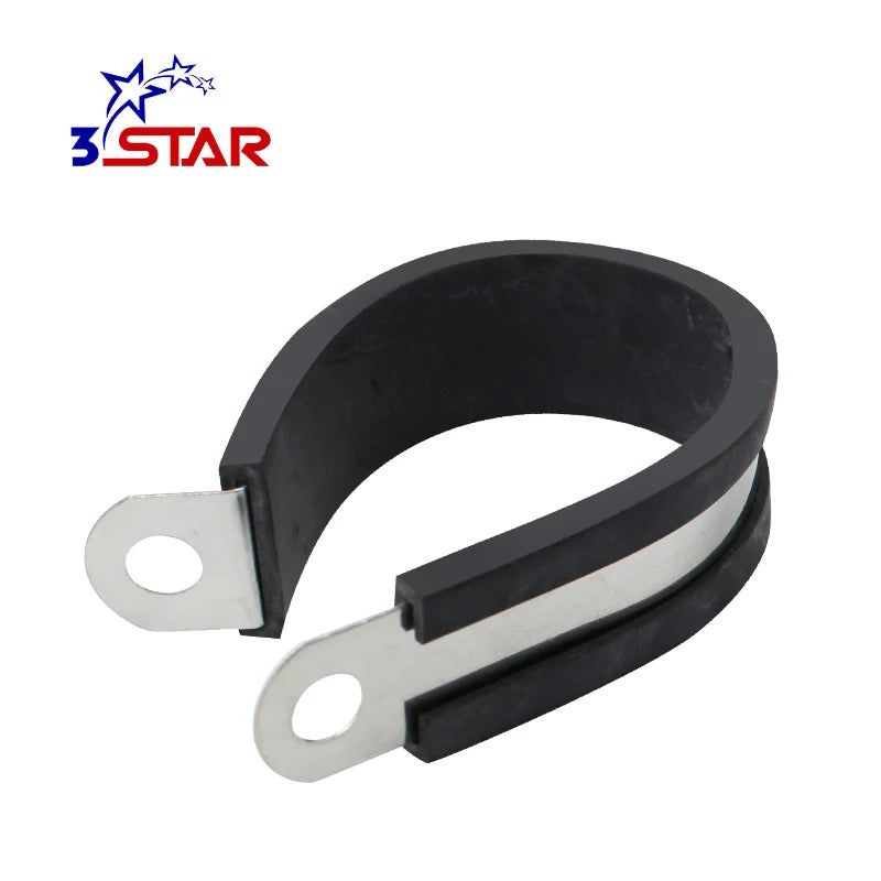 Stainless Steel Locking Hose P Clamps Rubber Cushion Pipe Hose Clamps Cable Clips