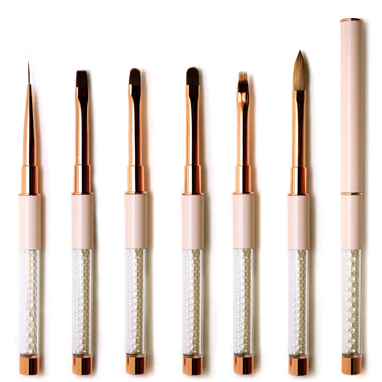 Professiona Personalized Plastic Handle Metal High Quality Nylon Kolinsky Hair Nail Brush #10 JX Custom Logo Nail Brush Set