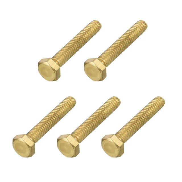 OEM Hex Head Screw Bolt (1/4-20x1-1/2) Brass Fully Threaded Brass Hex Bolts Machine Screws for Machinery Industrial MegaBDM