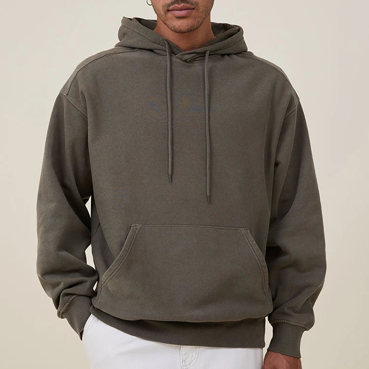 Custom Logo 350grams Cheap Oversized Fluffy Heavyweight Performance Men Stylish Puff Faded Distressed Embroidery Hoodie