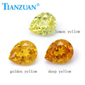 Pear Shape Natural Cut Yellow Lab Grown Sapphire with Visible Inclusions for DIY Jewelry Accessories Jewelry Making