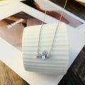 Hot Selling Silver Plating Zircon Shell Bowknot Pendant Necklace Shining Bowknot Pendant Collarbone Chain for Women Jewelry Gift