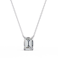 Trendy Emerald Cut Moissanite Necklace Claw Setting Box Chain Platinum Plated 925 Sterling Silver Romantic Unique Main Stone